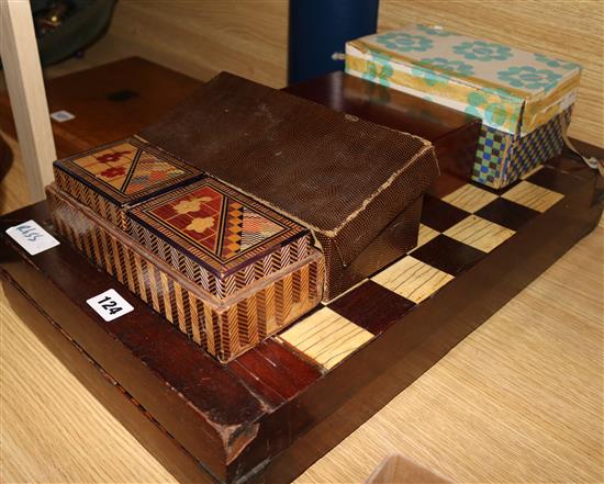 A chessboard and assorted games